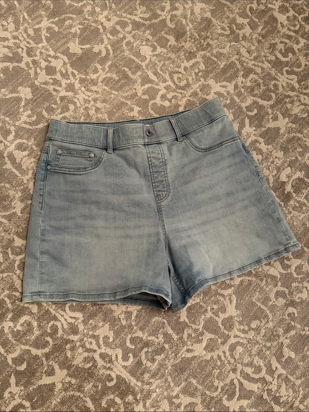 SPANX Light Wash Denim Shorts